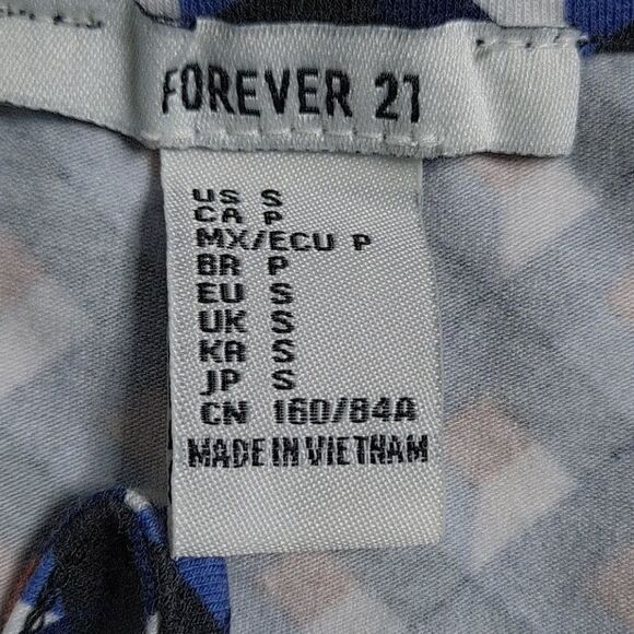 Forever 21 Crop Top Blue White Small - Picture 4 of 4